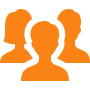 graphic icon of three heads
